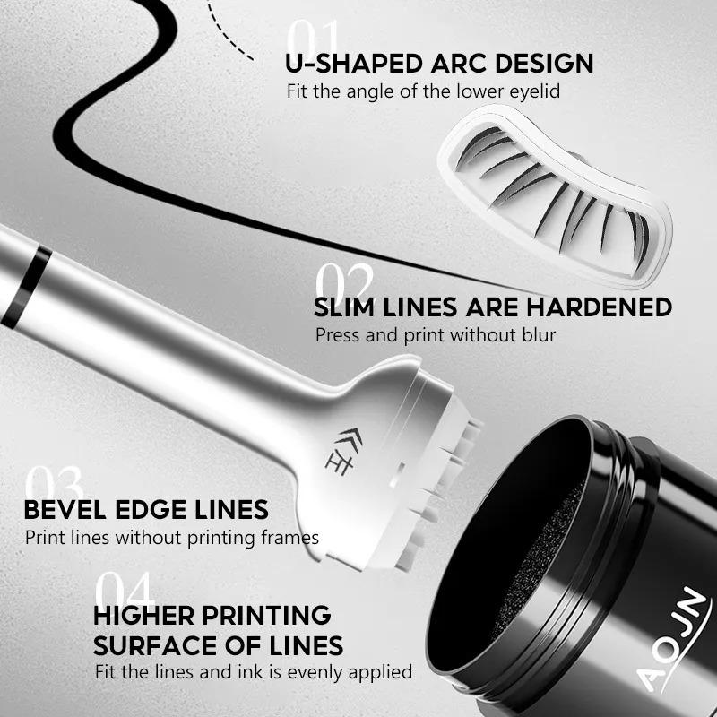 2024 Mới 2 Trong 1 Thấp hơn Eyelash In Liquid Eyeliner Bút kẻ mắt màu đen nâu không thấm nước Eyeliner 8