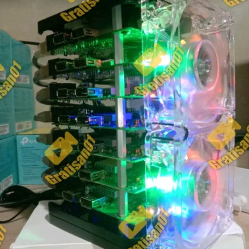 Paket Mining Rig (WIFI ON) Linux STB 10 MH/s dipandu sampai cair ke rek bank