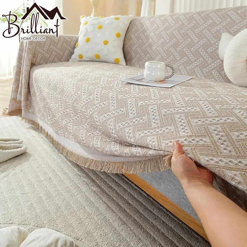 TerbaruBRilliant Home Nordic Blanket Penutup Sofa Jacquard Selimut Sofa Sofa Cover throw blanket 130*180cm 180*340cmHappy Sopping