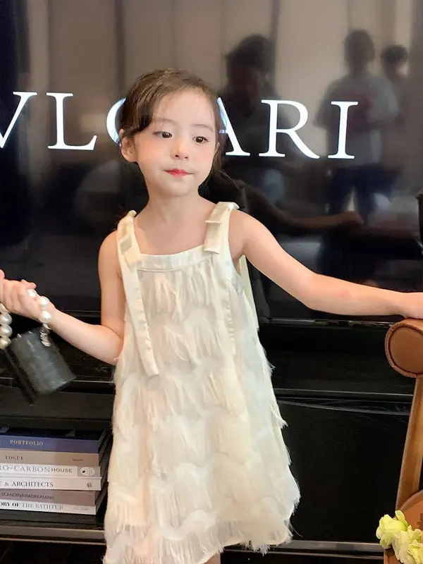 Kem House - Váy 2 Dây lông vũ cao cấp cho bé gái 7-44kg cho bé 4