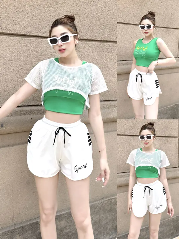 bộ đùi thể thao 3 trong 1, tặng kèm mút ngực, Chạy Bộ Tập Thể Dục Tập Gym Thể Dục 3