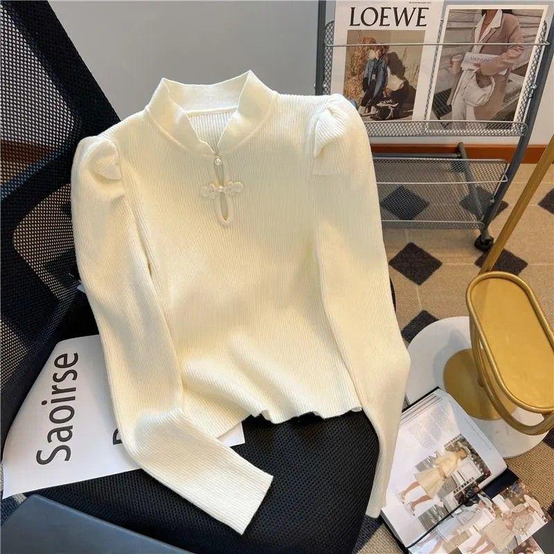 Áo Lớp Nền Trung Quốc, Dành Cho Phụ Nữ, Mùa Thu Và Mùa Đông, Hàng Mới Về, Hình Dạng Luồn, Dáng Ôm, Ấm Áp, Dralon, Dễ Phối Đồ, Cổ Tròn, Dài Tay, Áo Sườn Xám, Quần Áo