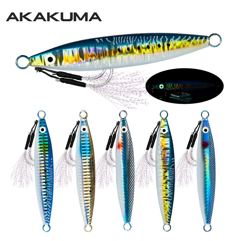 Mồi Câu Cá Dạ Quang 1 Cái Có 10 20 30 40 60 80 100G Jig Kim Loại Mắt 3D Mồi Chìm Mồi Jigging Đúc Laser Mồi Cứng Nhân Tạo Với Lưỡi Câu Mảnh Lụa Sáng