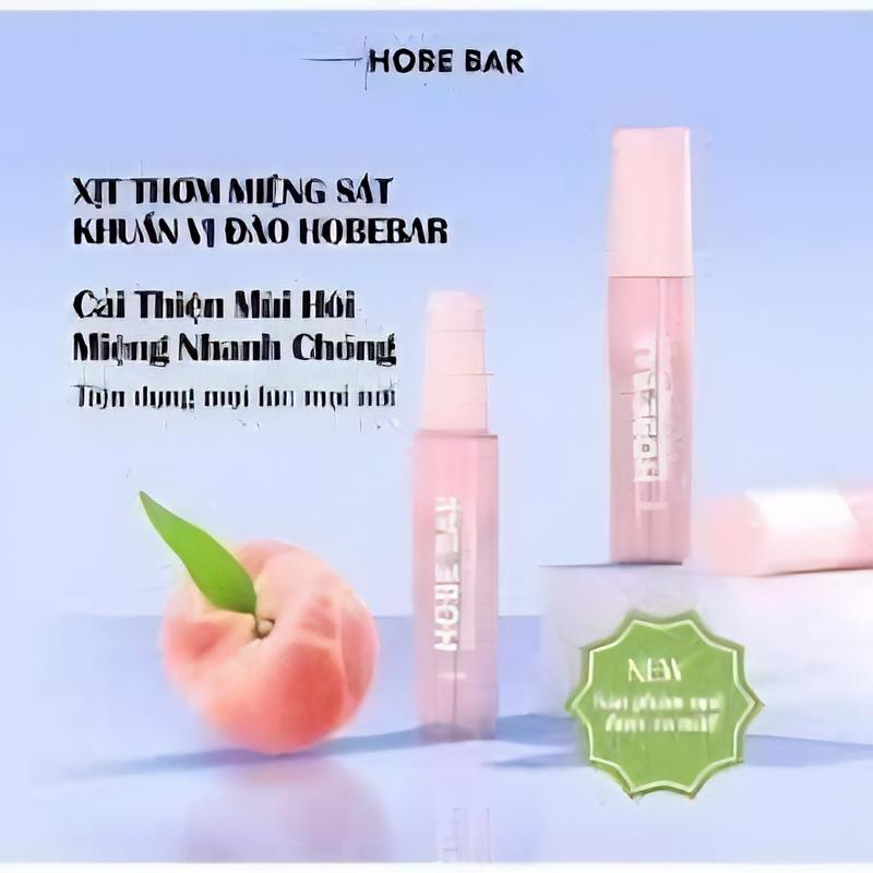 Xịt Thơm Miệng Lợi Khuẩn HOBE BAR Giúp Hơi Thở Thơm Mát Mọi Lúc Mọi Nơi - Xịt Miệng Vị Đào xitmi  enghobe