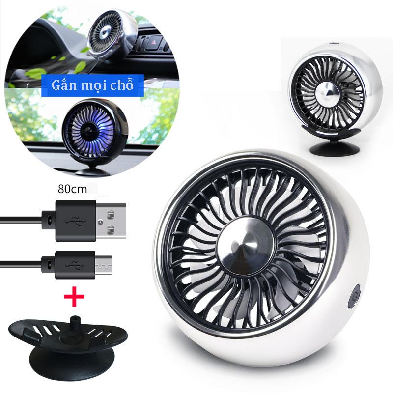 Quạt ô tô mini . Quạt gắn cửa gió điều hòa ô tô và bàn làm việc có đèn led đổi màu giúp xe tiết kiệm nhiên liệu cổng usb