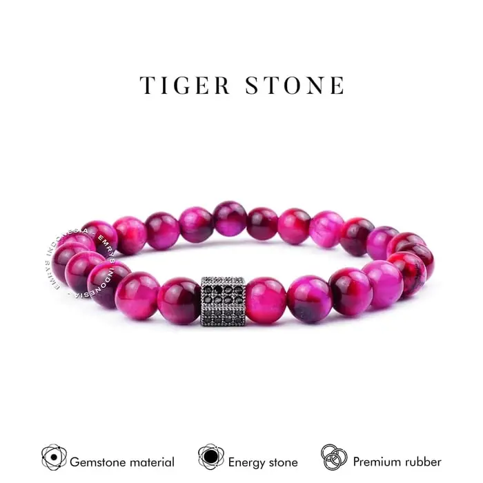 Emrys Bracelet TIGER STONE Real Stone Gelang Batu Pria Wanita 4