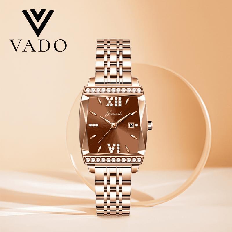 [ LIVE - 7790J] Đồng Hồ Nữ Mặt Chữ Nhật, Mặt Đính Đá Sang Trọng, Hỗ Trợ Kháng Nước - JRANDE DHJ7790