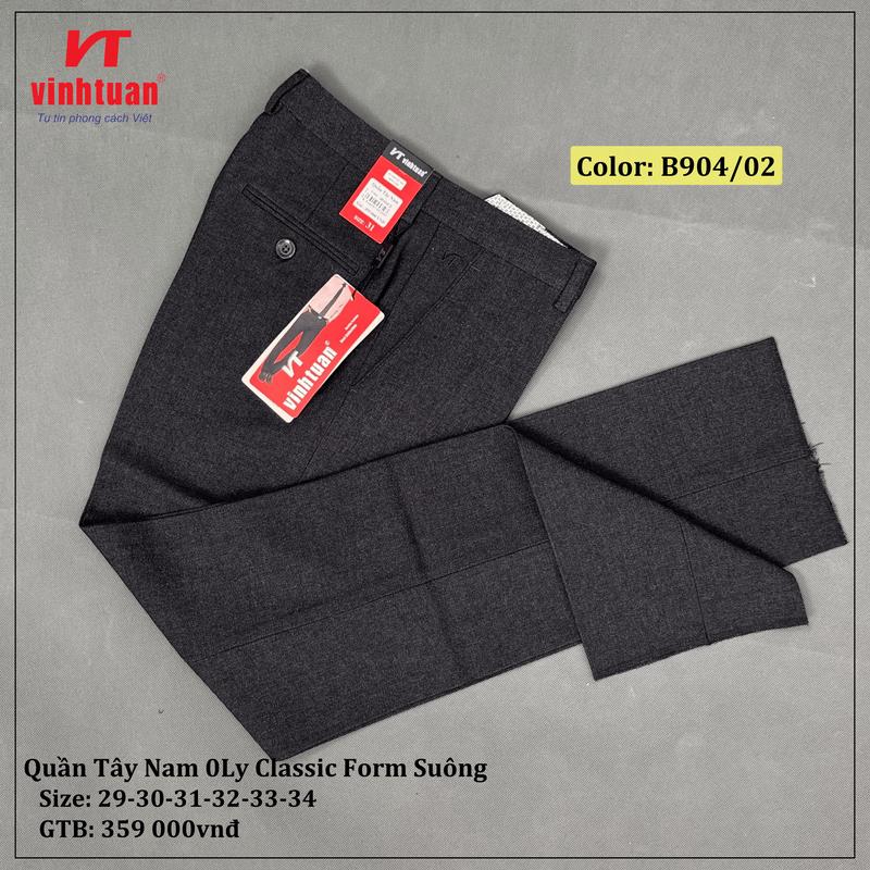 Quần Tây Nam Dáng Đứng 0Ly Vĩnh Tuấn Form Suông B904 - Sale Xả Kho, Size 29-40, Ống 18-22cm, Ong Menswear 4
