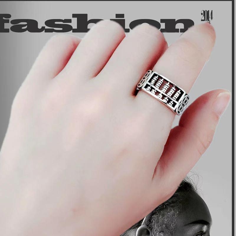 Product Introduction of 2025 Golden Fortune Abacus Bead Ring for Men and Women, Wealth Rolling In, Personalized Adjustable Open Ring, Good Luck Jewelry 9