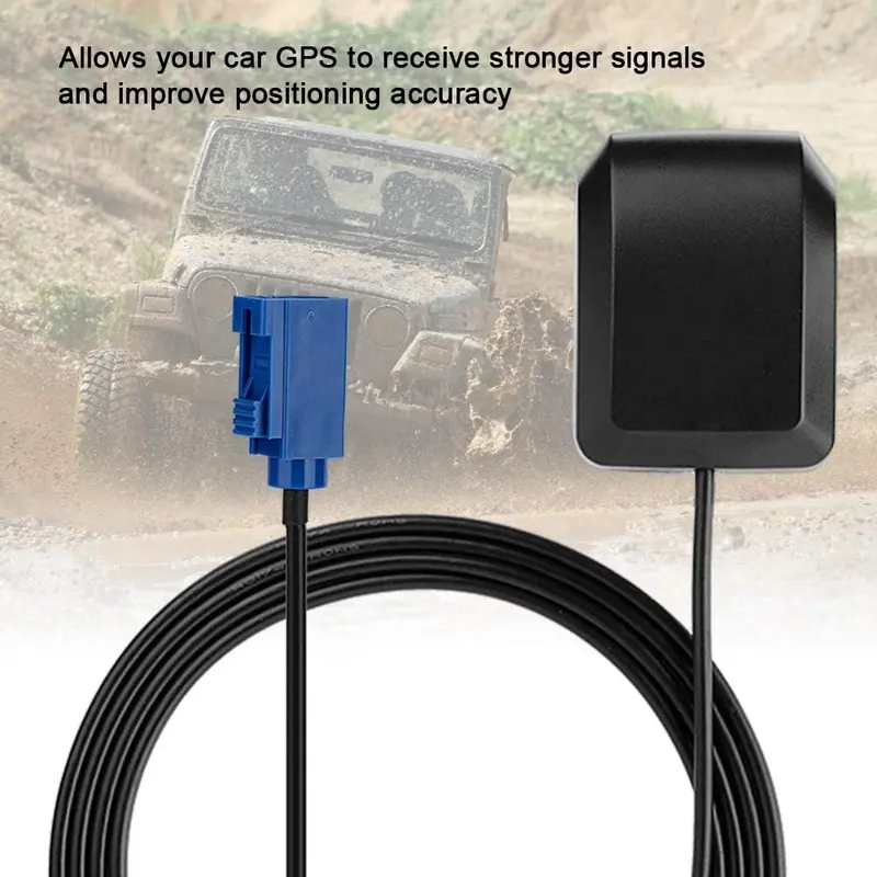 ASHATA Car GPS Antenna, 1.5m RG174 Cable, 1575.42MHz, Magnetic Base, for GPS Navigation, Receivers, DVR, Module 1