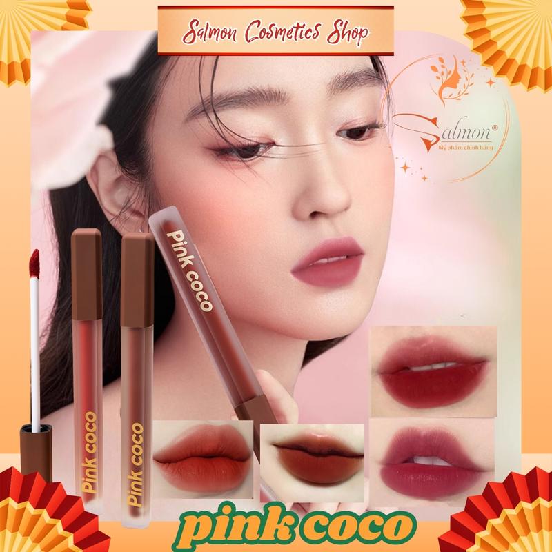 Son Kem Nhung Lì PINK COCO P502 Nắp Đỏ Vuông Dài Lên Màu Cực Chuẩn Hottrend Nội Địa Trung - Salmon Shop