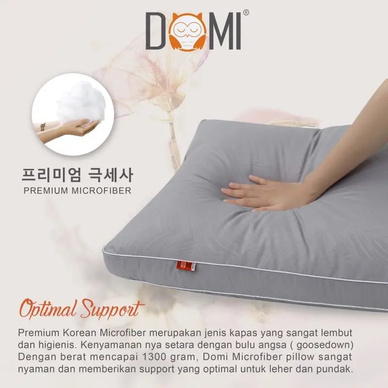 Domi Bantal dan Guling Micro Fiber Pillow Bolster Grey 0