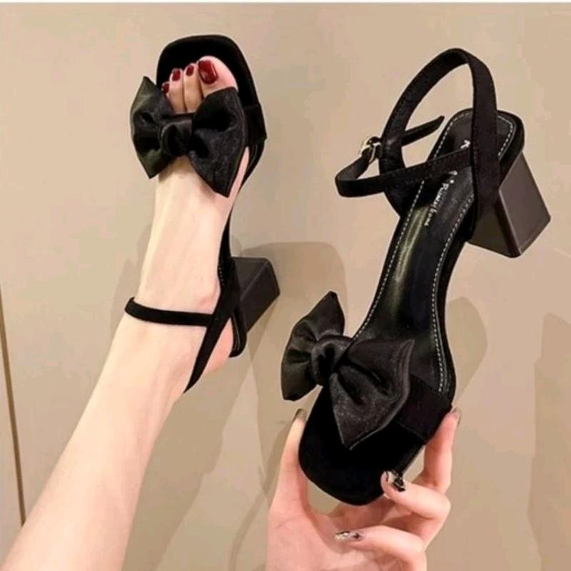 Giày cao gót nơ xinh, quai hậu cao 5 phân DéP Nữ giay got