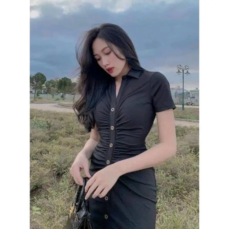 ĐẦM BODY CỔ TRỤ NÚT FOM DÀI BIG SIZE 1