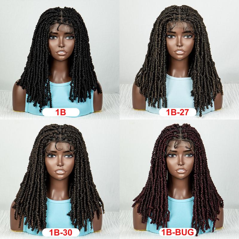Product Introduction of Wholesale E-commerce Hot Selling Full Lace Short W-077 Synthetic Fiber Braids Wig LACE Braids Wig 1