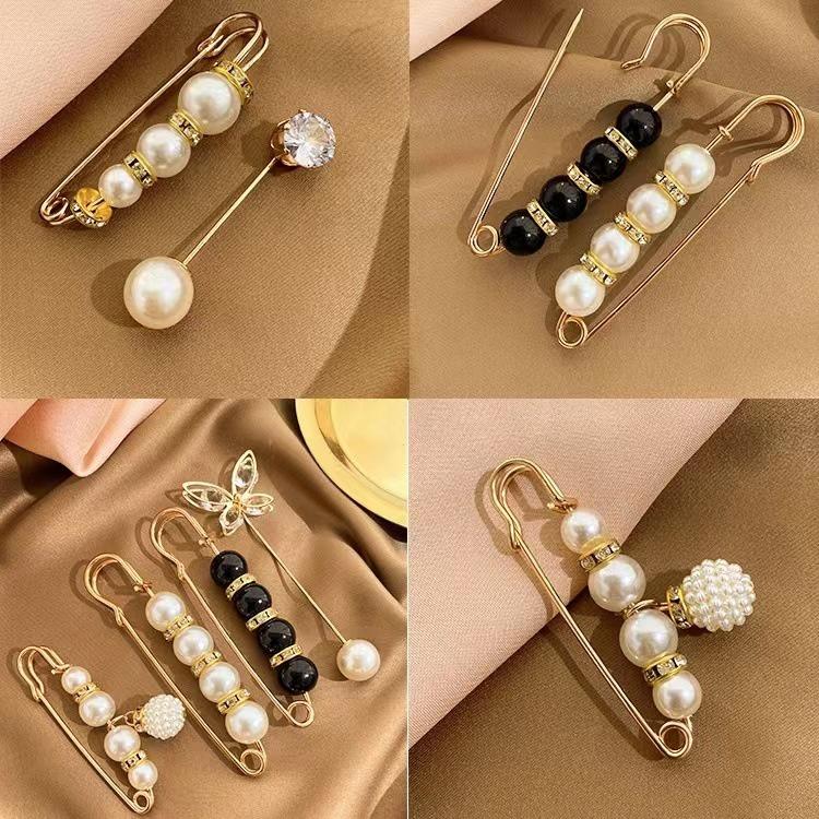 Bộ 13 Ghim Cài Quần Áo Tiện Ích Women Nữ Chống Rộng Clovershop Hợp Kim Cao Cấp Ngọc Trai Nhân Tạo 4
