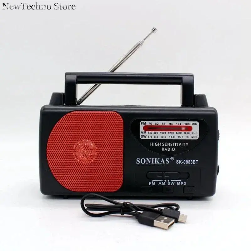 New Triple-band Radio Vintage Portable Plug-in Card Bluetooth Speaker FM Semiconductor Radios Am Fm SW Radio SK-0083BT Phone