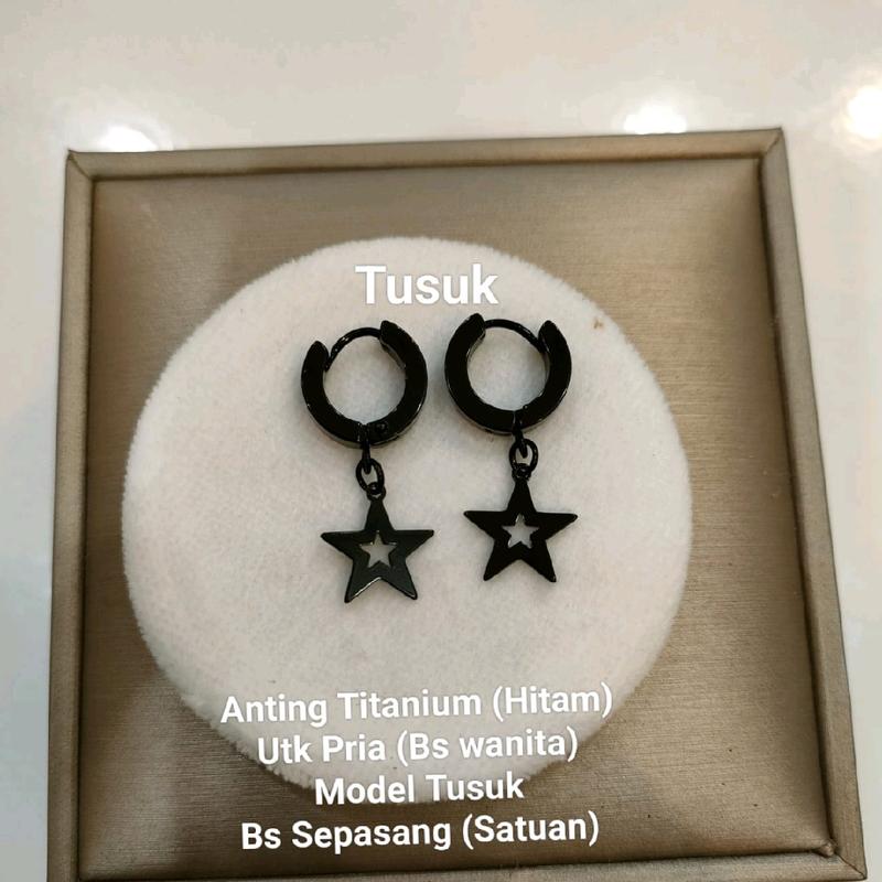Anting pria titanium jurai bintang 1pcs Laki-laki 0