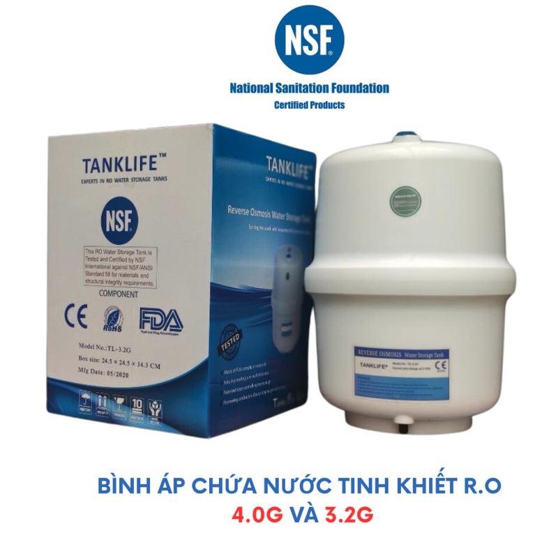 Bình Áp Tích nước tinh khiết RO cho máy lọc nước Karofi, Kangaroo.. dung tích 3.2G (7l) và 4.0G (10l) TẶNG kèm van bình áp