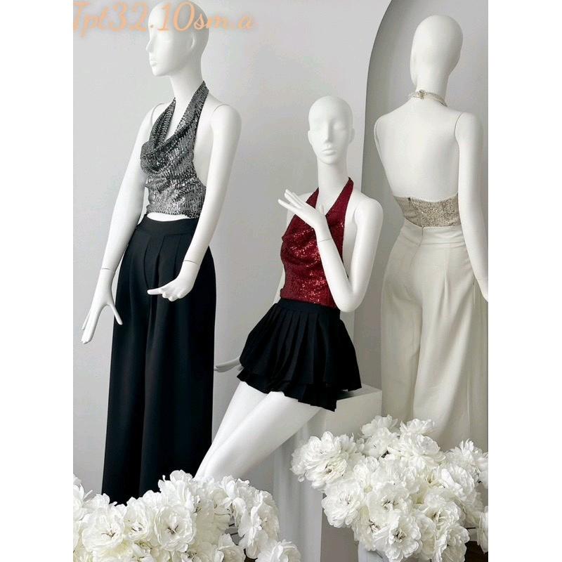Áo Yếm cổ đổ kim sa bling bling kèm mút ngực khoe vai xinh 4