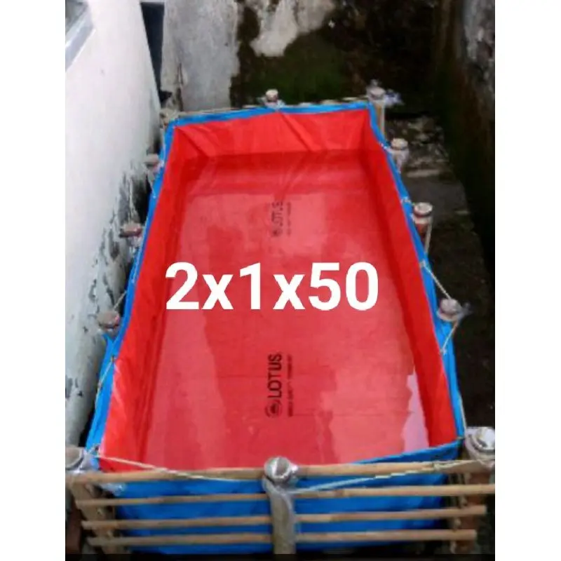 KOLAM TERPAL 2x1x50 BONUS PEMBUANGAN AIR (A8)