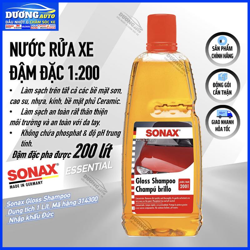 Nước Rửa Xe Đậm Đặc Sonax Sonax Gloss Shampoo 1:200 1 Lít 314300 - Nhập Khẩu Đức Sonax 314300 - DƯƠNG AUTO