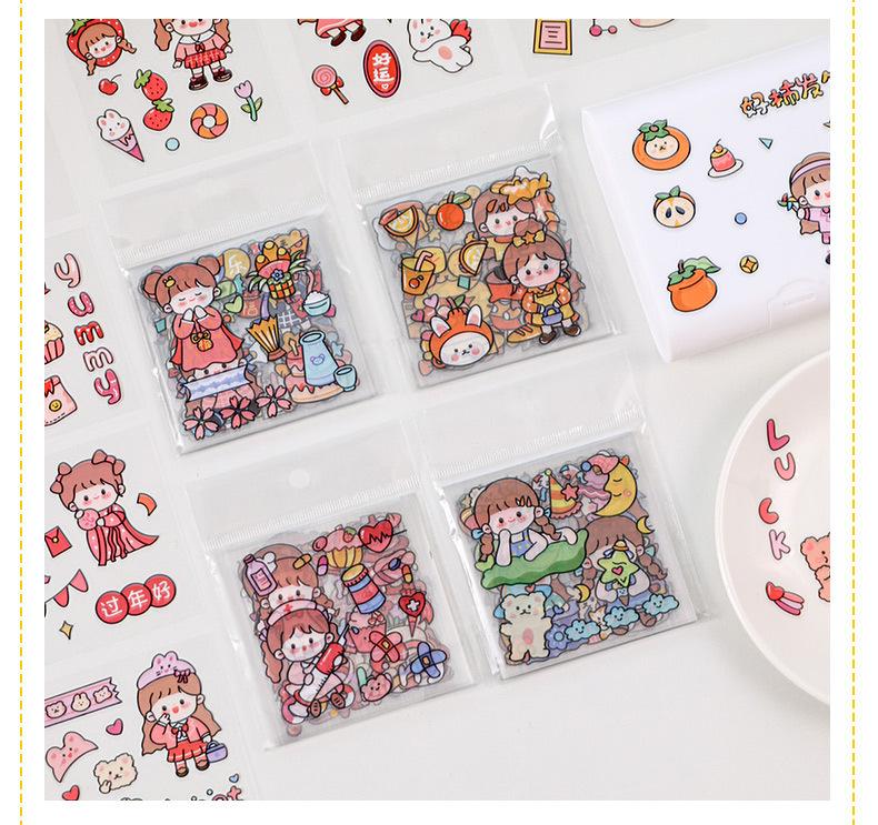 Product Introduction of Komi rice sauce Washi stickers Journal material sticker package ins cute album decoration small stickers 25 pieces 14