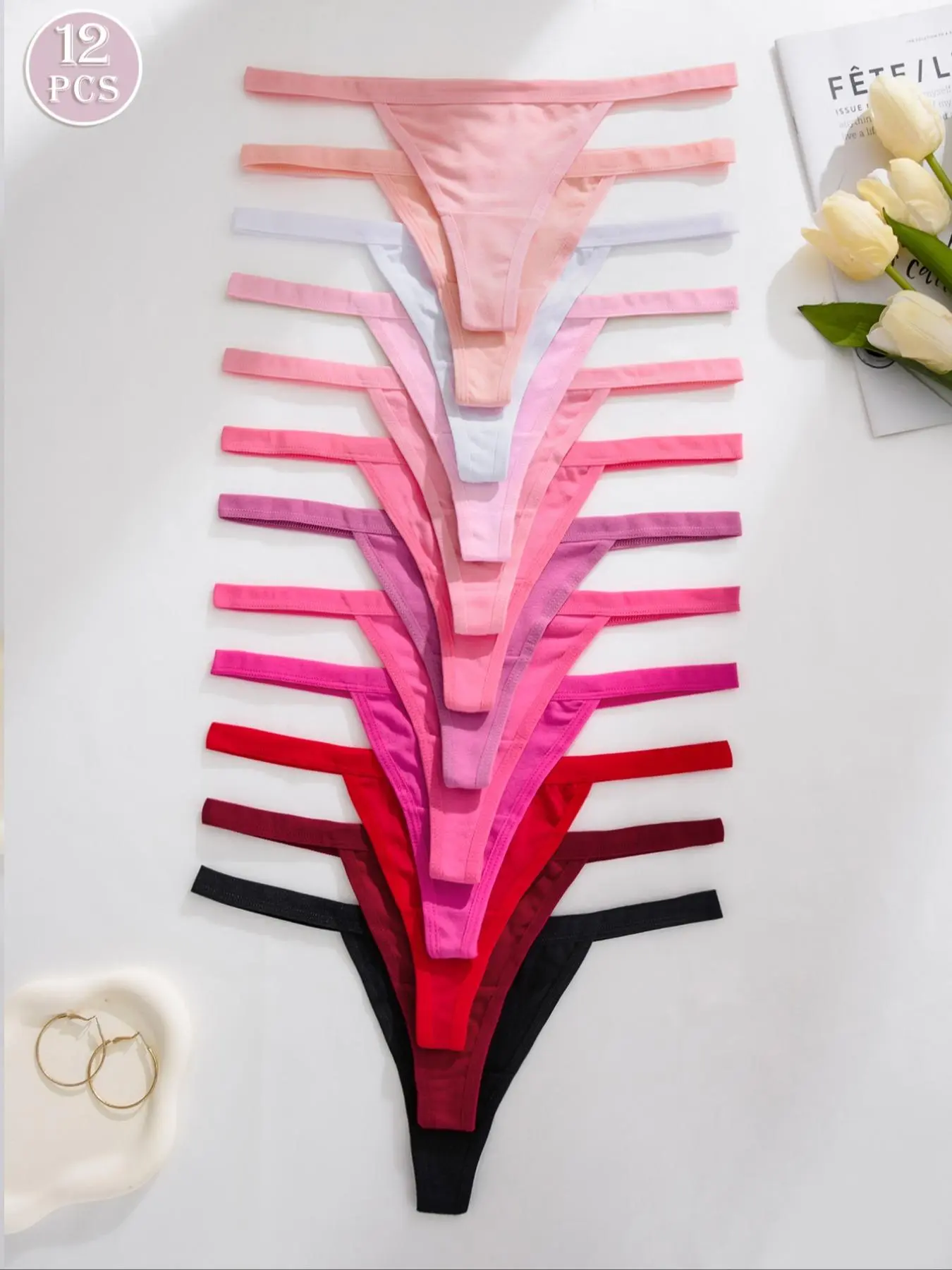 Women's Solid Color Thong, Breathable Comfortable Panty for Daily Wear, Women's Underwear for All Seasons