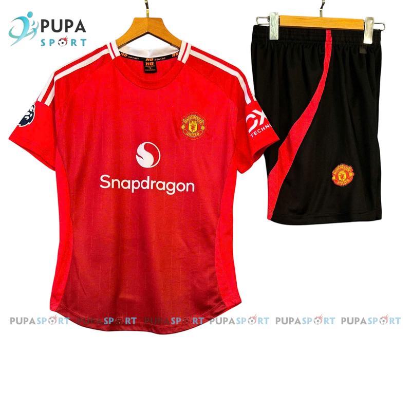 Bộ Đồ Đá Banh Hd, Mờ U Sân Nhà 2025 Snap Màu Đỏ Cổ Tròn, Vải Thun Mè Hàn Thoáng Mát Unisex Top Sport  Nam Quần Tập Thể Dục Quần Tập Thể Dục Áo Thun 1