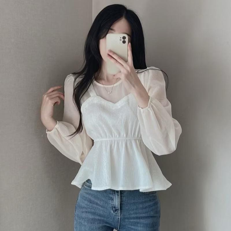 Áo peplum phối ren dáng croptop siêu xinh, hàng Qc chất mềm đẹp Nữ