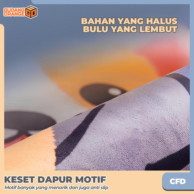 Product Introduction of COD GO - Keset Kaki Dapur Anti Slip Mat Dengan Motif Karakter Serbaguna 2 IN 1 6