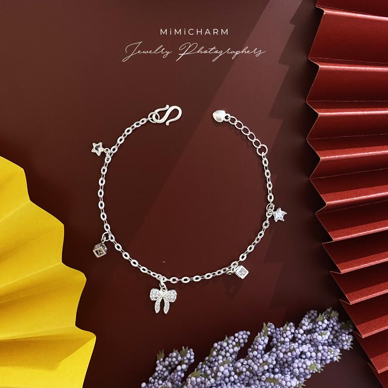 Lắc Tay Bạc Nữ, Lắc Bạc Nữ Đẹp, Lắc Bạc Dây Chữ O Phối Hoạ Tiết Nơ Xinh Xắn, Đáng Yêu, Làm Quà Tặng Đẹp, Sang Trọng [Mua Trên Live Tặng Nước Rửa Bạc] 2