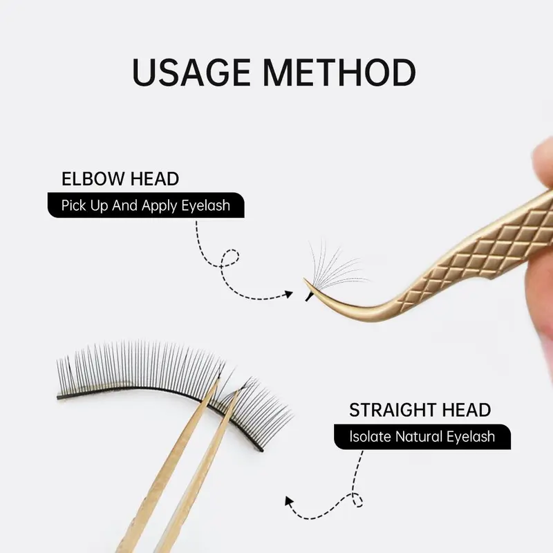 Stainless Steel Eyelash Extension Tweezers, Non-magnetic Pincet, Fake Lashes Applicator Tweezers, Lash Extension Supplies 4