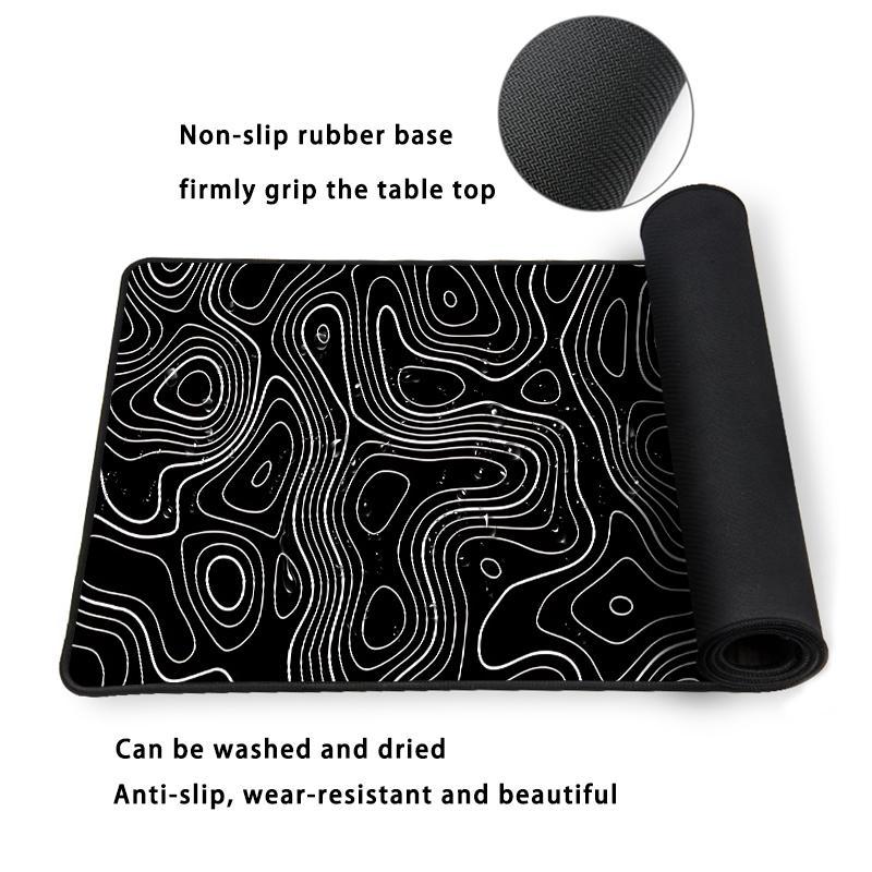 Terrain Line Contour Design Gaming Mouse Pad, 1 Count Anti-slip Washable Enlarged Mouse Pad, Fashionable Office Desk Decorative Pad for Home & Office, Gifts for Gamer & Boyfriend 4