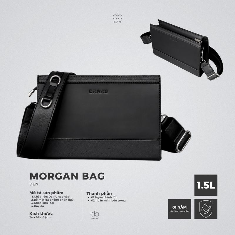 Túi đeo chéo hộp MORGAN BAG - BARAS VIETNAM - Túi đeo chéo thời trang nam