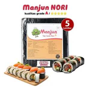 Manjun Nori Halal Seaweed Rumput Laut Yaki Sushi Korean Gimbap - Netto 5 pcs