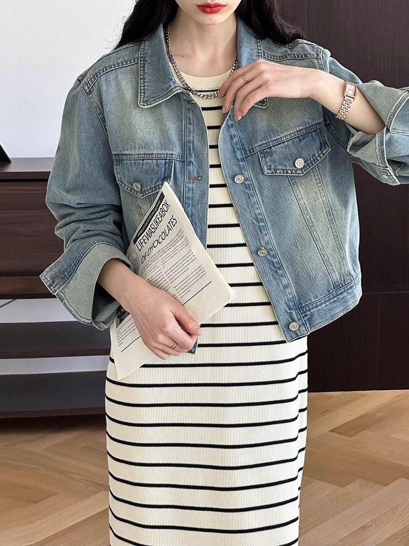 Product Introduction of Retro Denim Jacket Women's Spring and Autumn New Fashion Short Jacket Top 7