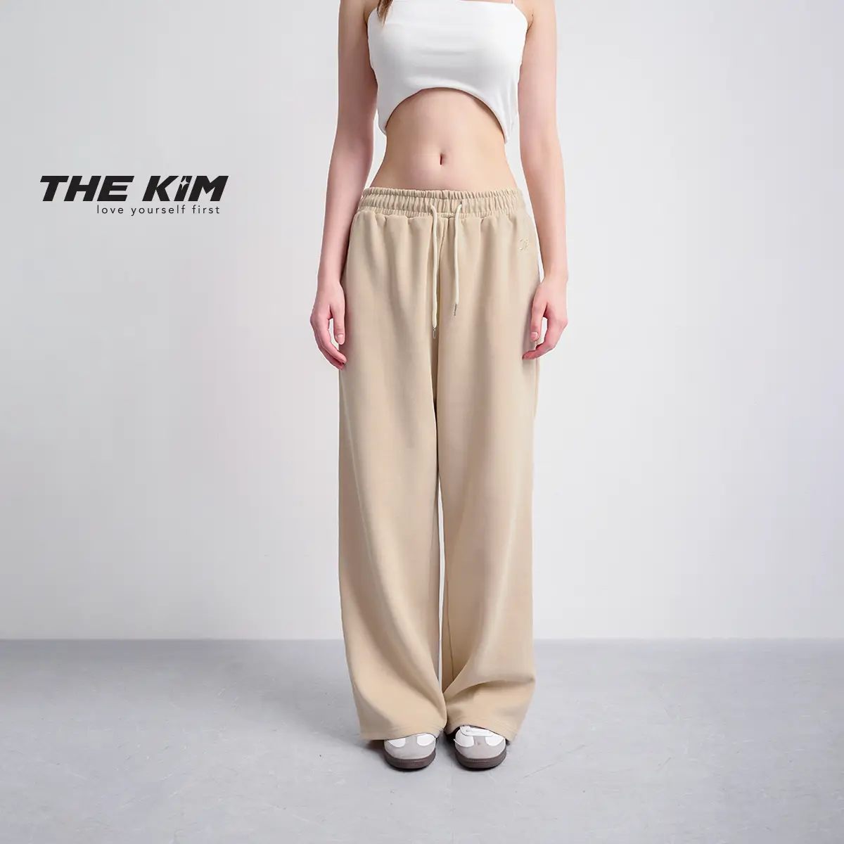 THE KIM Quần nỉ dài ống rộng , quần nỉ ống suông unisex nam nữ B317