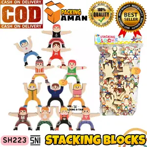 ( BISA COD ) PROMO Mainan Edukasi Anak Susun Balok Blok Keseimbangan / Mainan Anak Laki Laki / Mainan Anak Perempuan SNI Murah