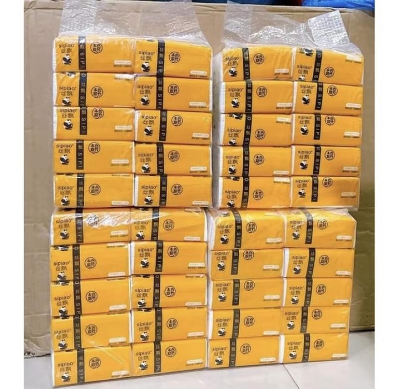 Set Túi 10 Gói Khăn Giấy Gấu Trúc Sipao SIêu Dai Mềm Mịn Giấy Vệ Sinh