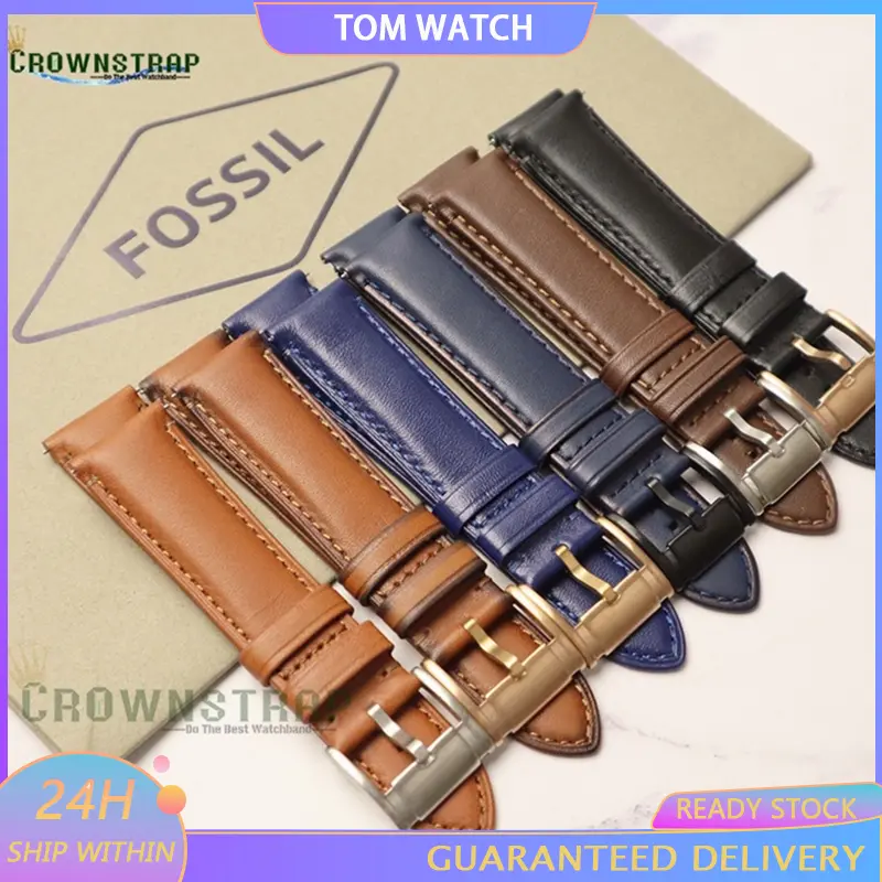 Tali Jam, Untuk FOSSIL, 22mm dan 24mm, Tali Kulit, Sesuai untuk Jam Tangan 22mm dan 24mm