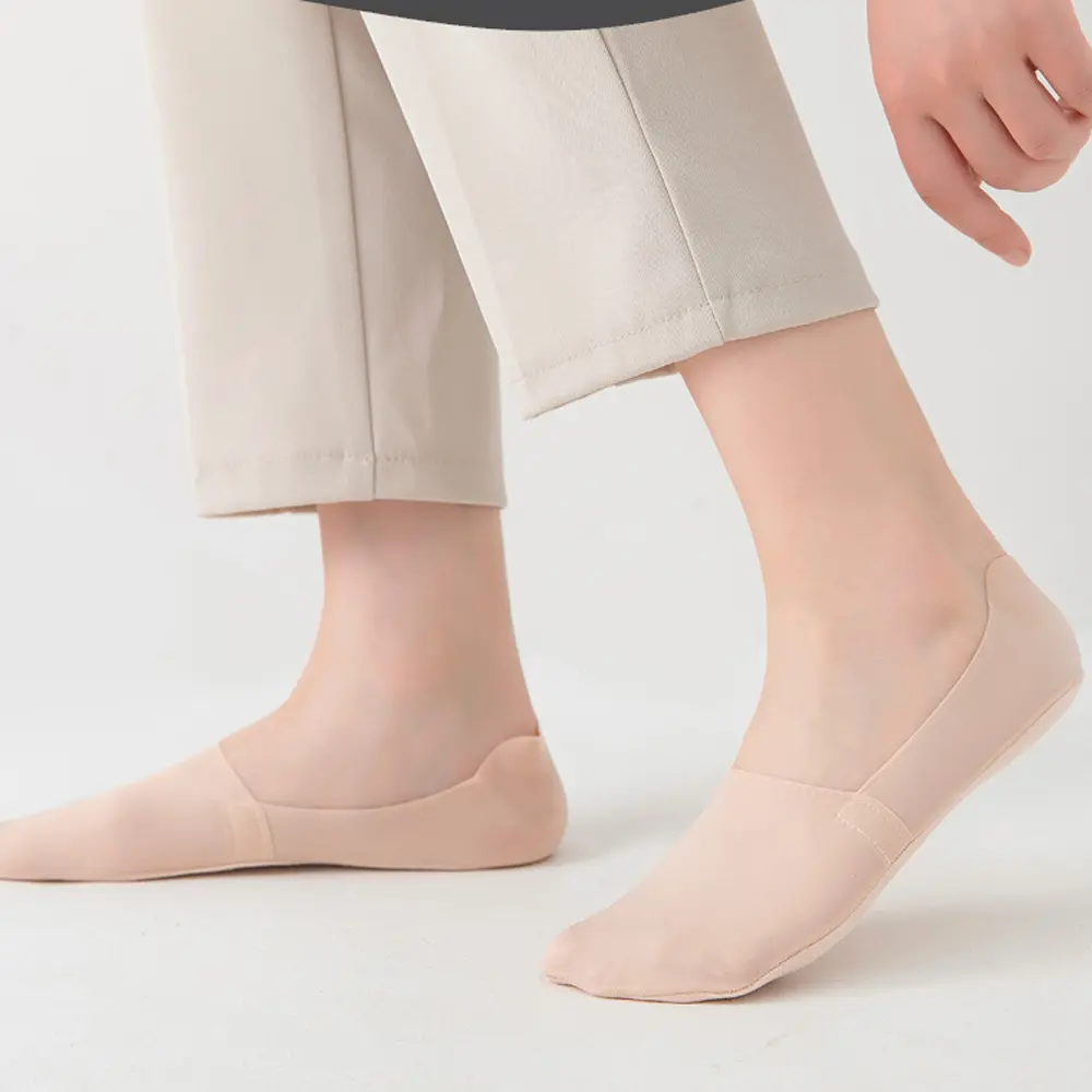 Trendy Seamless Invisible Summer Sock Slippers Ice Silk Boat Socks Women Sock