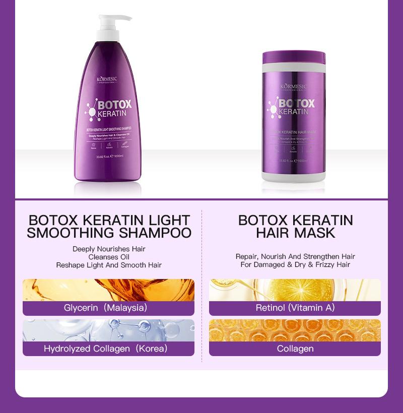 Product Introduction of KORMESIC Keratin Large Capacity Shampoo for Moisturizing and Preventing Split Hair Mask Conditioner Haircare 2