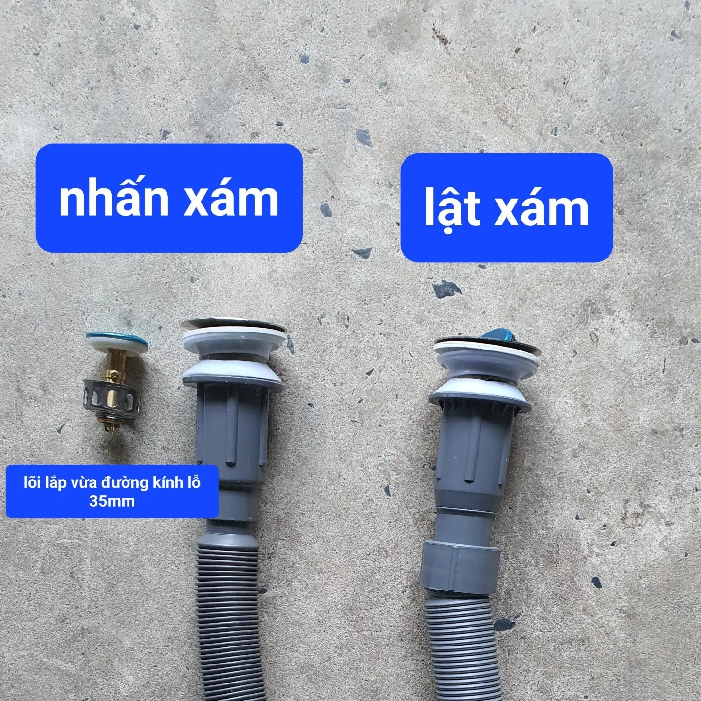 Bộ Xi Phông Xả Thoát Nước Bồn Rửa Mặt Kenta Loại Lật Và Nhấn Dây Ruột Gà Kéo Dãn Định Hình Mọi Tư Thế