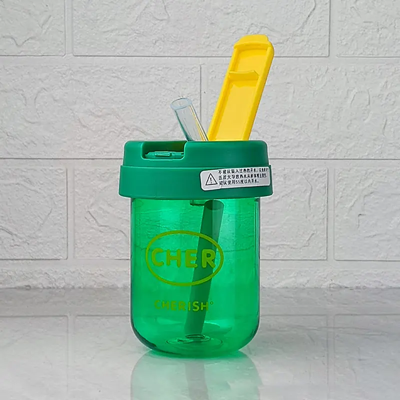Cốc Nhựa Mini, Dễ Thương Và Có Thể Tái Sử Dụng, Dung Tích 300ML, Có Ống Hút, Thích Hợp Cho Học Sinh, Cầm Tay, Thích Hợp Cho Nước, Sữa Và Nước Ép, Thích Hợp Cho Các Cặp Đôi 8