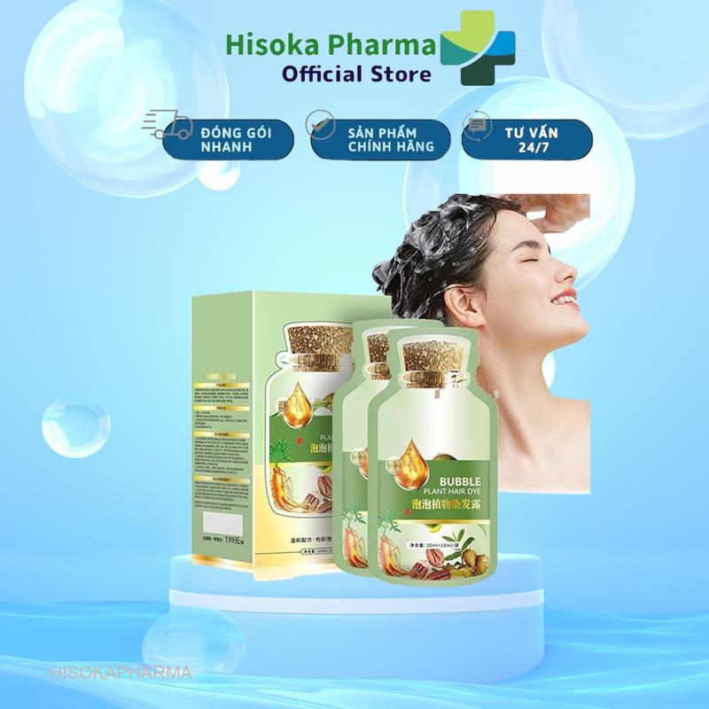 Dầu Gội Nhuộm Tóc Phủ Tóc Bạc Đổi Màu Dưỡng Tóc Bubble Hàn Quốc - Nhập Khẩu Chính Ngạch