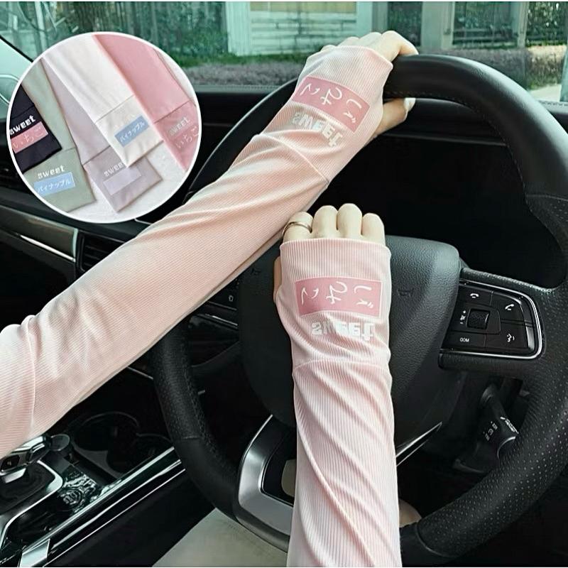 Găng Tay Chống Nắng Tia UV Bằng Lụa Lạnh Bảo Vệ Tay Khi Đạp Xe Chạy Bộ Ngoài Trời