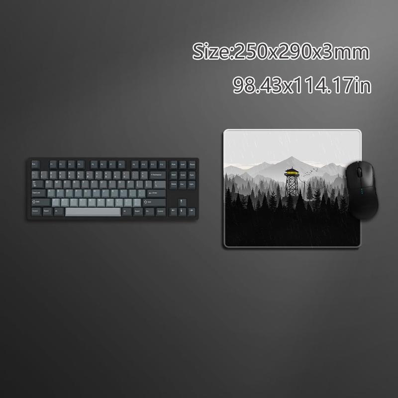 Product Introduction of Forest Pattern Mouse Pad, Rectangle Gaming Mouse Pad, Office Desk Keyboard Mat, Non-Slip Mousepad for Home Office Game Room Desk 1