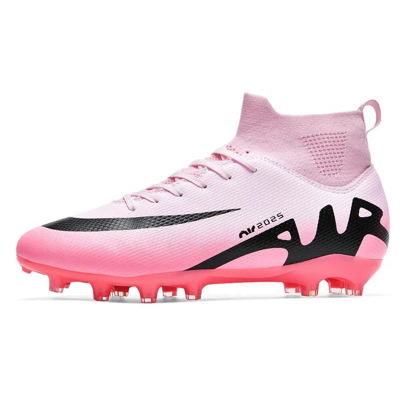 High Top Football Boots FG AG Adult Youth Professional Training Football Shoes Fashionable Trendy Lightweight Anti Slip Sneaker 2