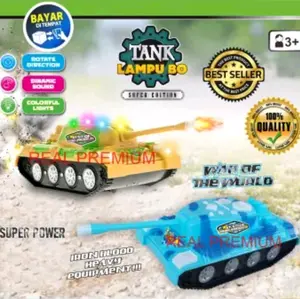 MAINAN MOBIL TANK BATERAI BISA JALAN ADA LAMPU DAN SUARA MAINAN ANAK LAKI LAKI Beraneka warna